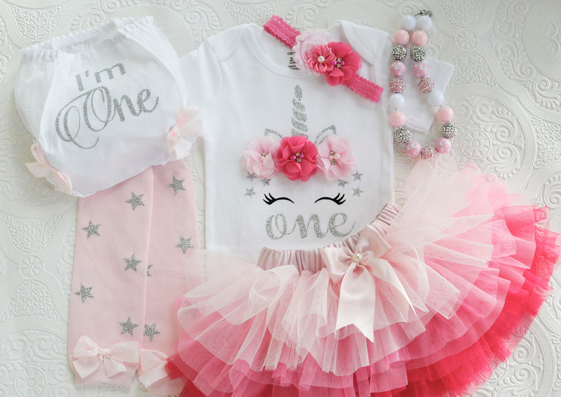 Unicorn One Pink Ombré Silver Outfit