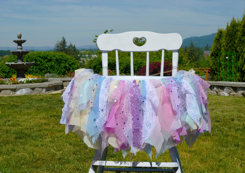 Pastel Rainbow Unicorn High Chair Banner | Birthday Decorations