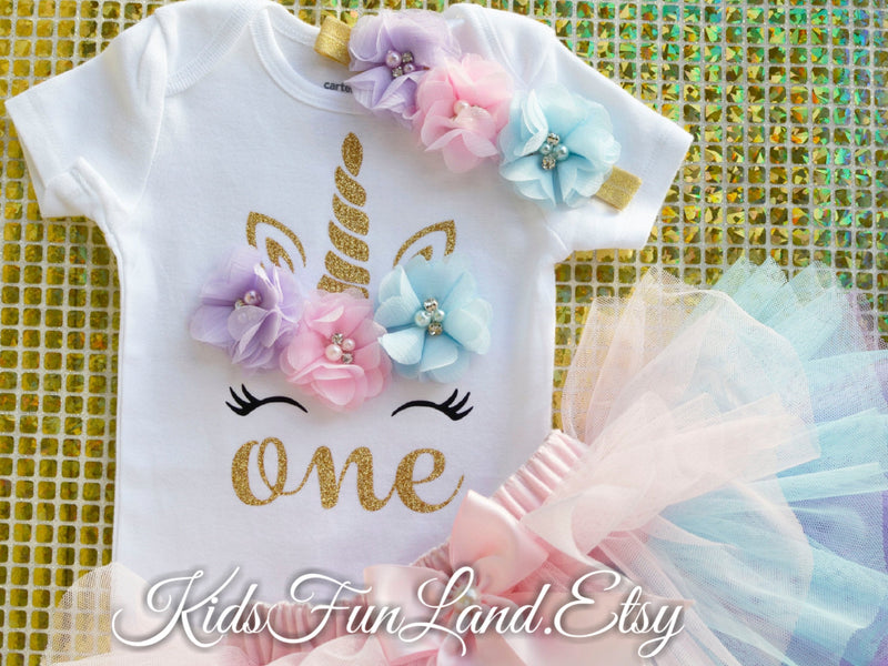 Unicorn One Outfit with Matching Banner