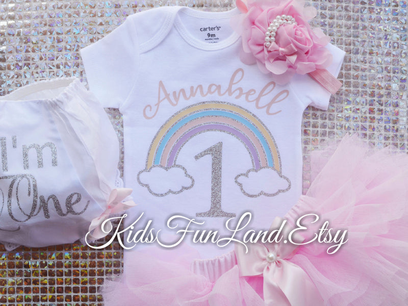 Pink Silver Rainbow Outfit | Personalized