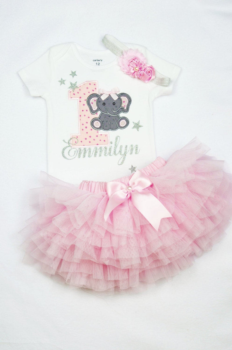 Elephant Star Pink Silver Outfit | Personalized