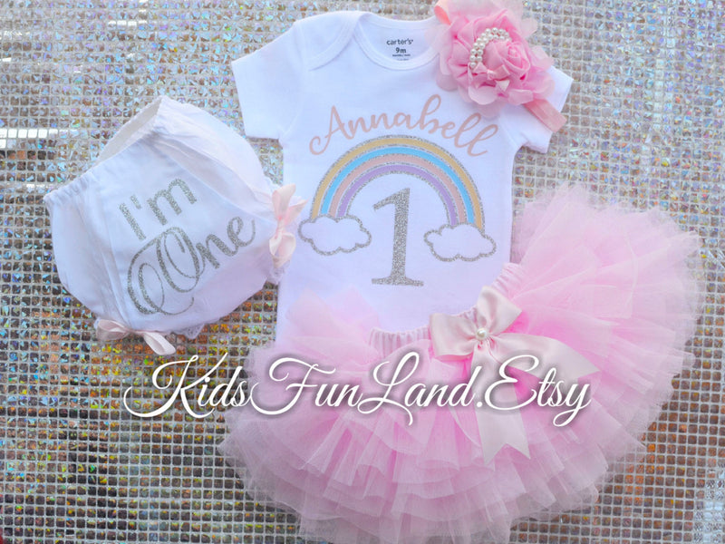 Pink Silver Rainbow Outfit | Personalized