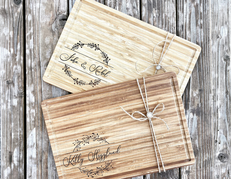 Engraved Wood Cutting Board, Vineyard Logo