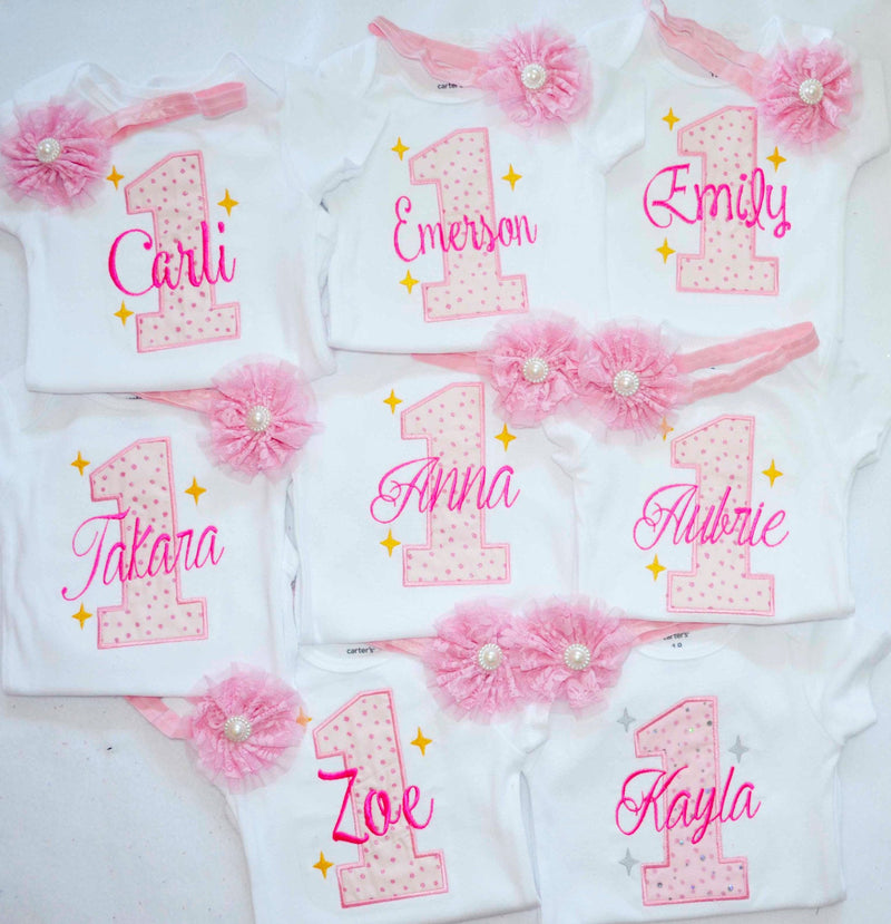 First Birthday Baby Girl Shirt - Personalized
