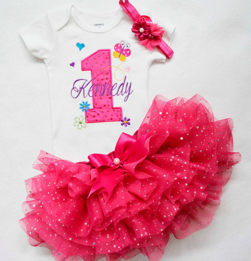 Sparkle Butterfly Floral Outfit | Personalized