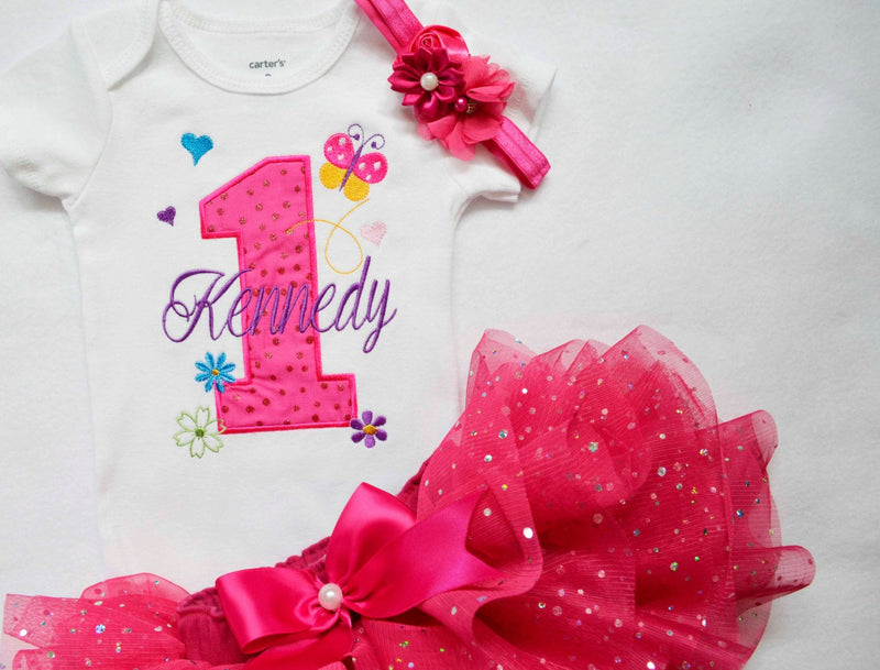 Sparkle Butterfly Floral Outfit | Personalized