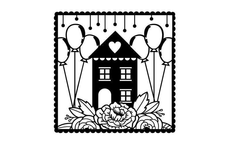 SVG File - Beautiful Monogram House Cut