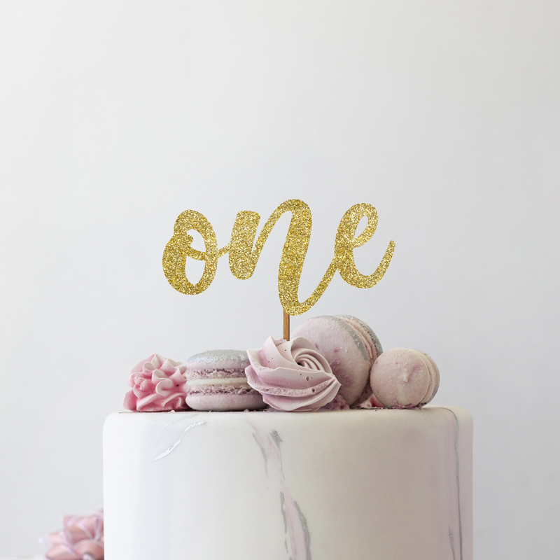 Gold One Cake Topper