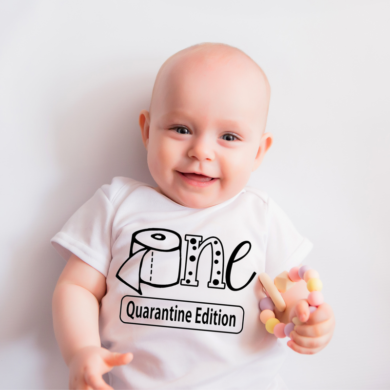 Funny First Birthday Shirt Quarantine Edition - Black